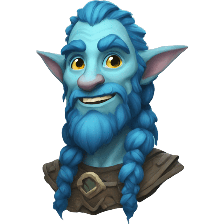 Spectral giant firbolg blue happy emoji