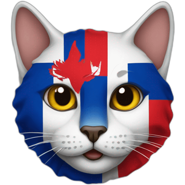 Cat with a Haitian flag emoji