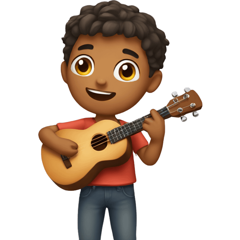 boy with ukulele  emoji