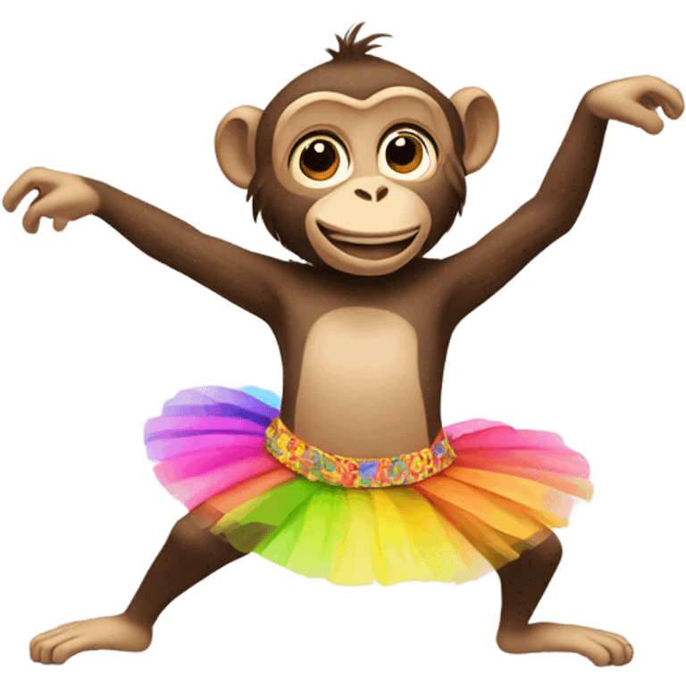 monkey dancing wearing tutu emoji