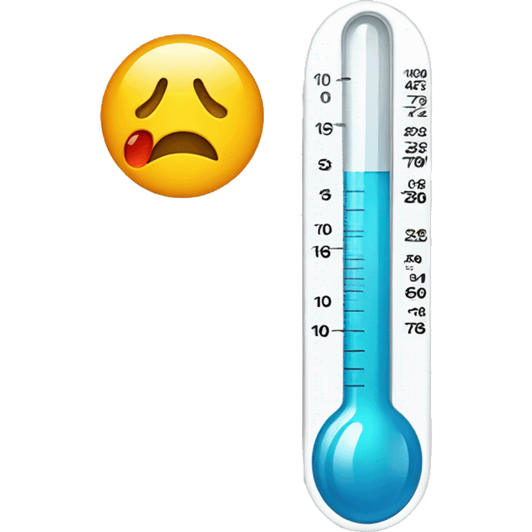 sick child, thermometer with high temperature emoji