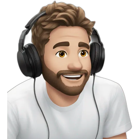 smiling bearded headphone meme emoji | AI Emoji Generator