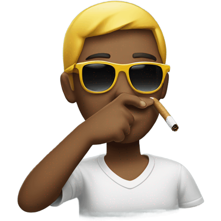 Dabbing while wearing sunglssses and smoking emoji