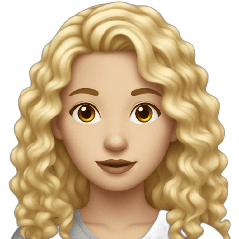 20 year old white woman blonde with long curly hair emoji