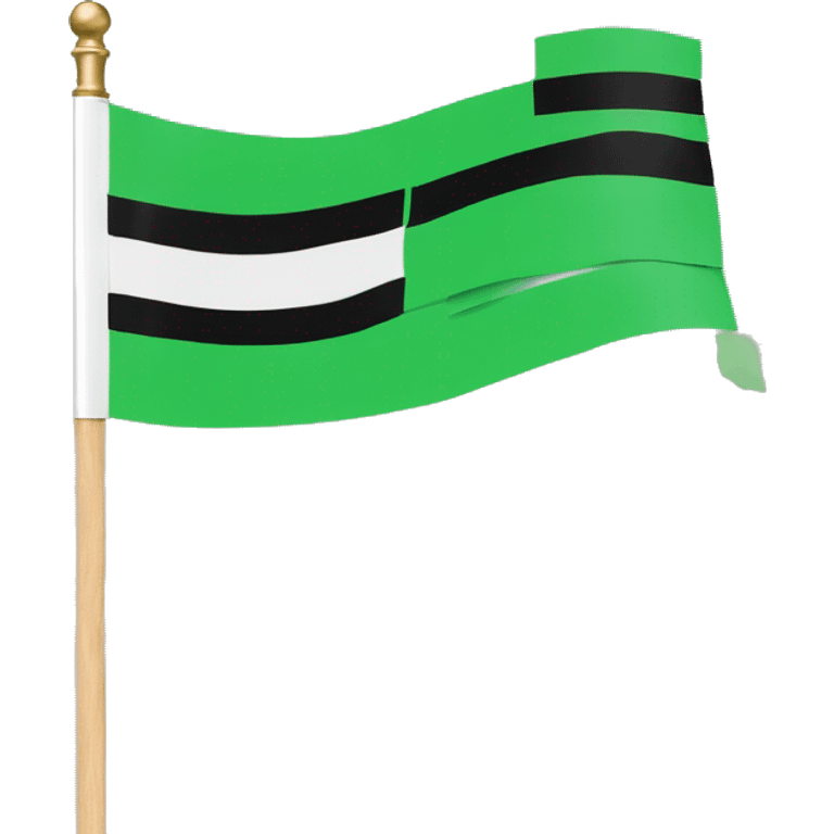 3 horizontal lines  flag green white and black in a stick  emoji