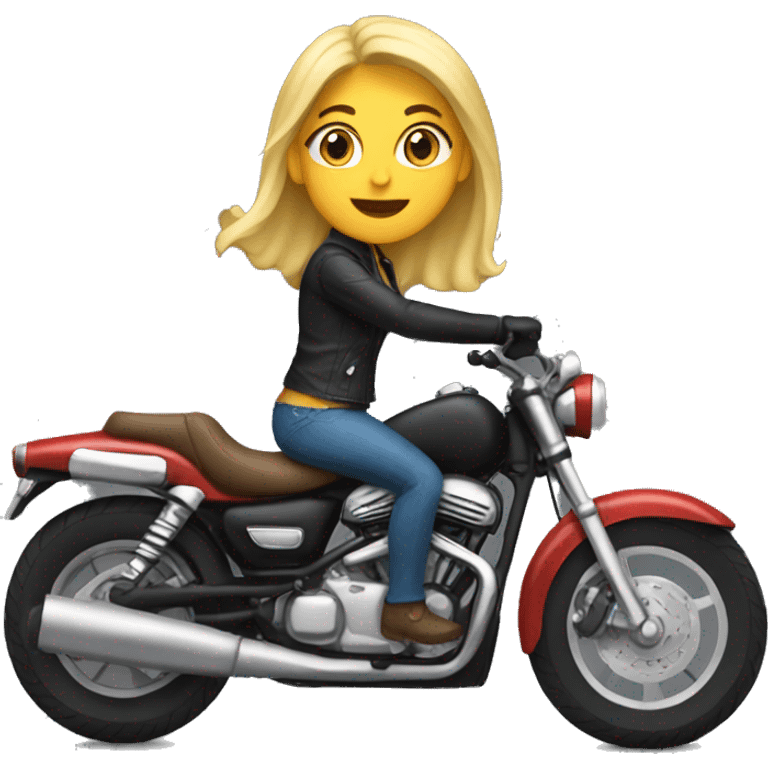 Blonde woman riding motorcycle emoji