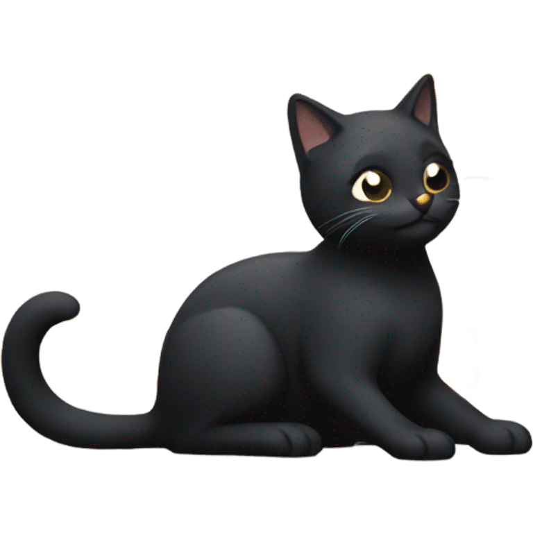 black cat eating chicken emoji