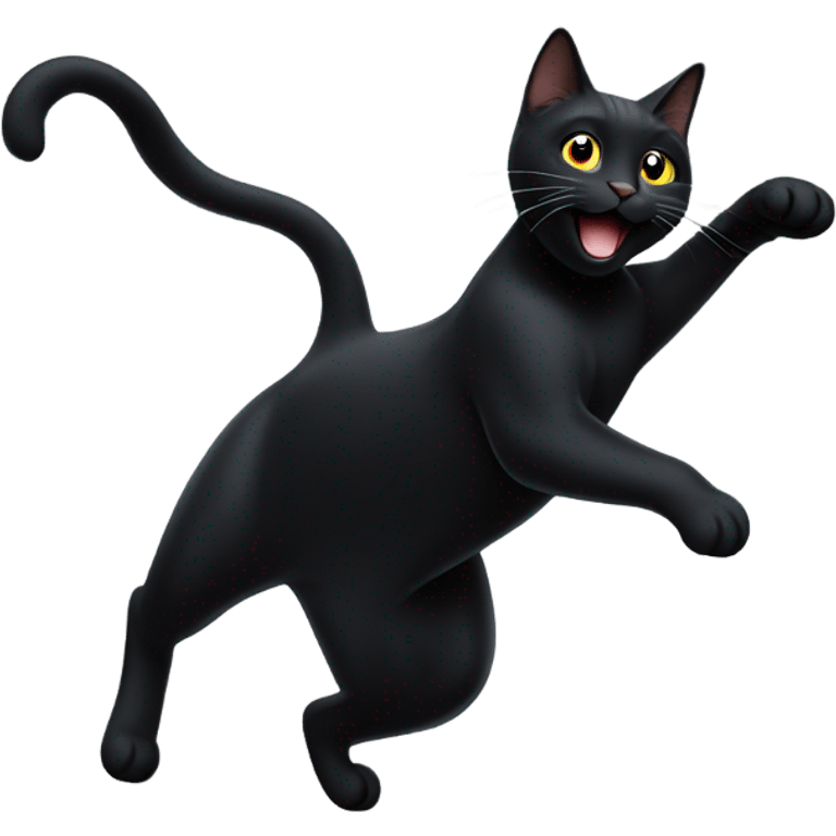 Black cat dancing emoji