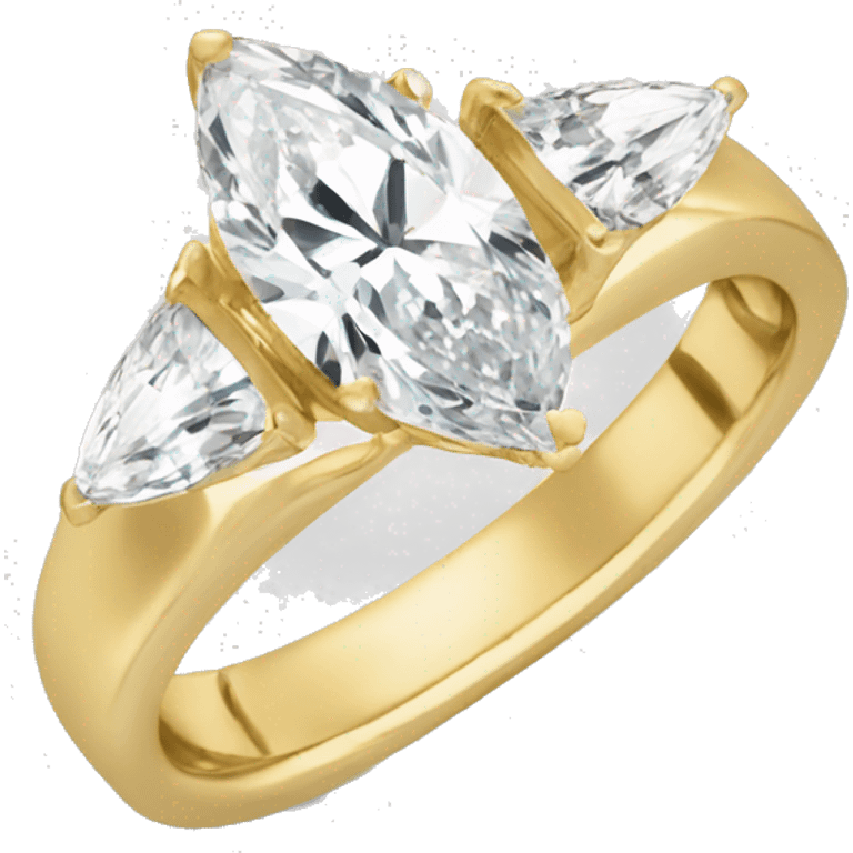 marquise diamond engagement ring gold emoji