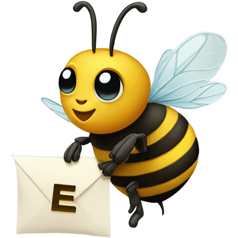 bee holding letter E emoji