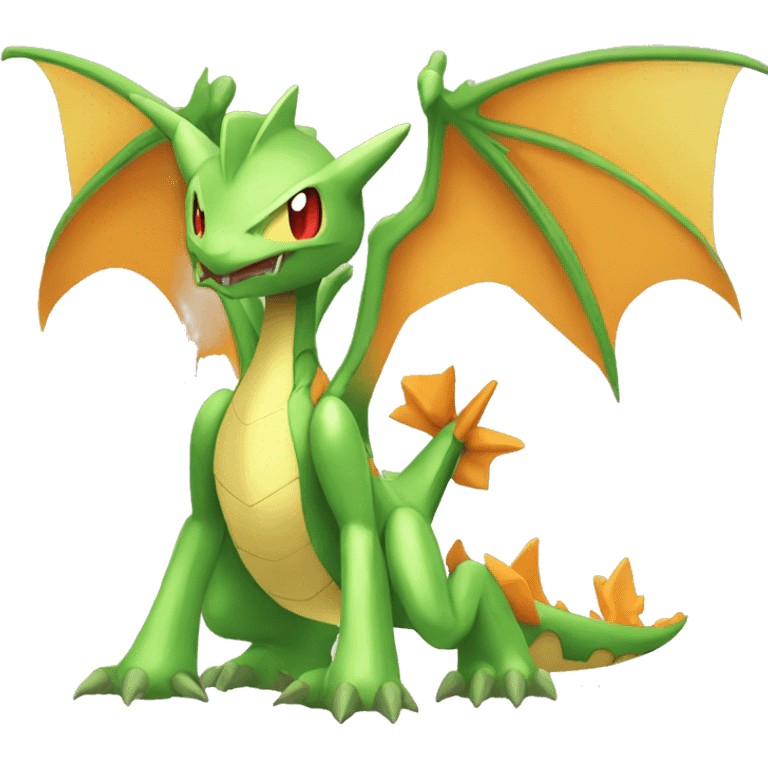 Metallic medabot-Flygon-Charizard full body emoji