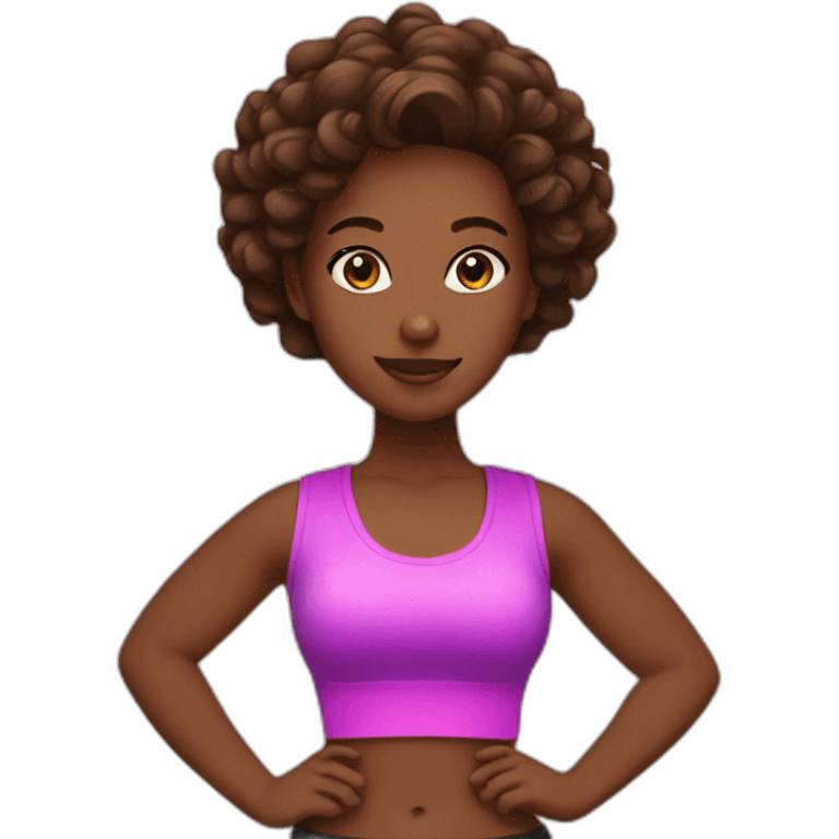 Zumba brown-hair girls emoji