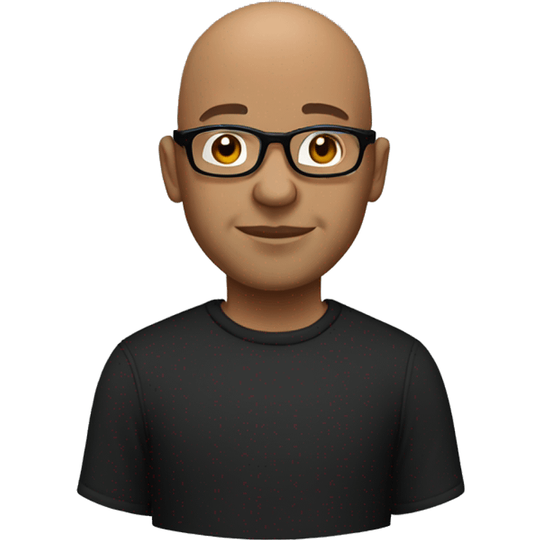 Mixed bald man glasses with black shirt emoji