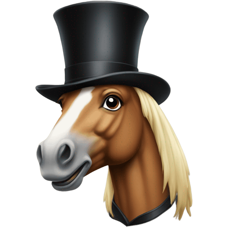 Horse with top hat emoji