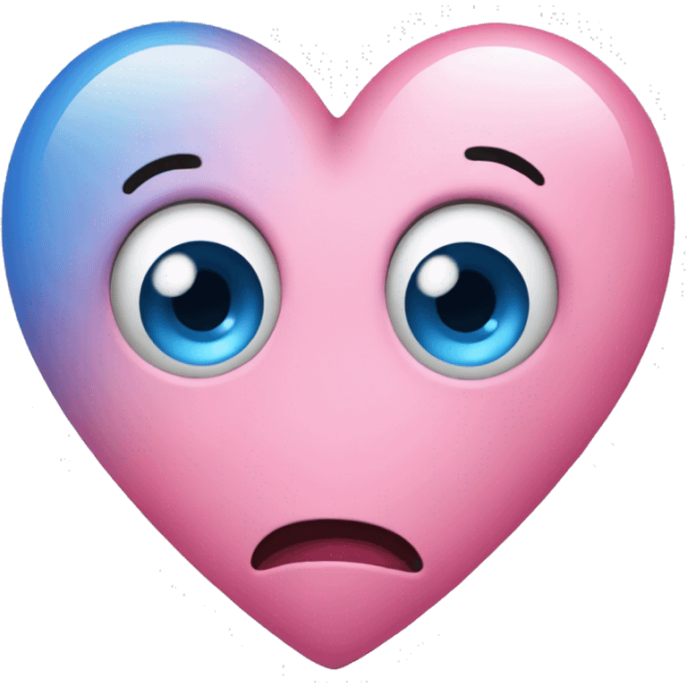 pink heart with blue eyes that is surprised emoji