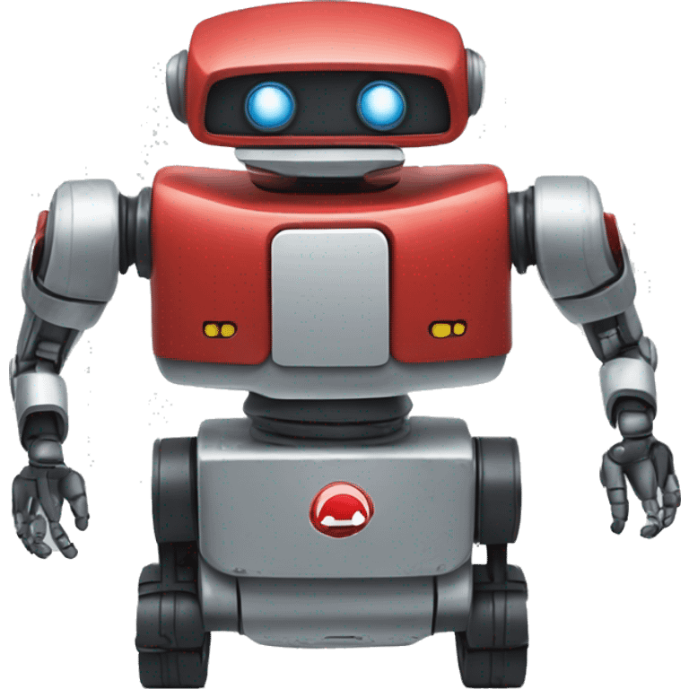 mobil merah robot emoji