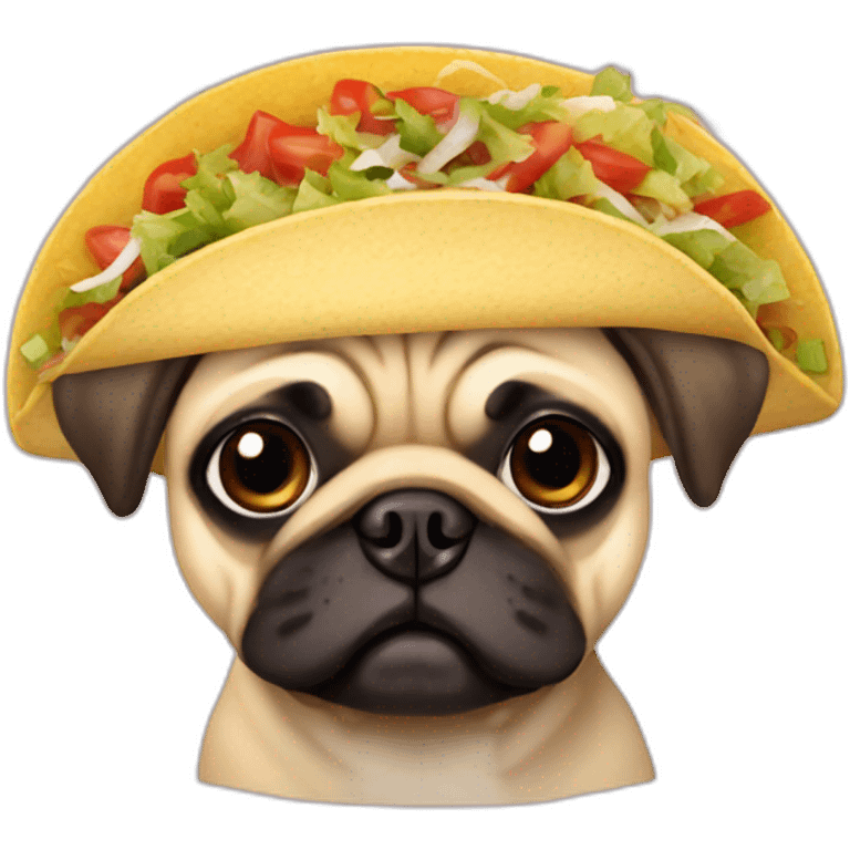 Pug dog in tacos emoji