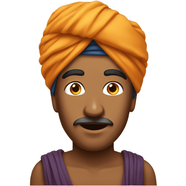 an indian with a half opened turban emoji