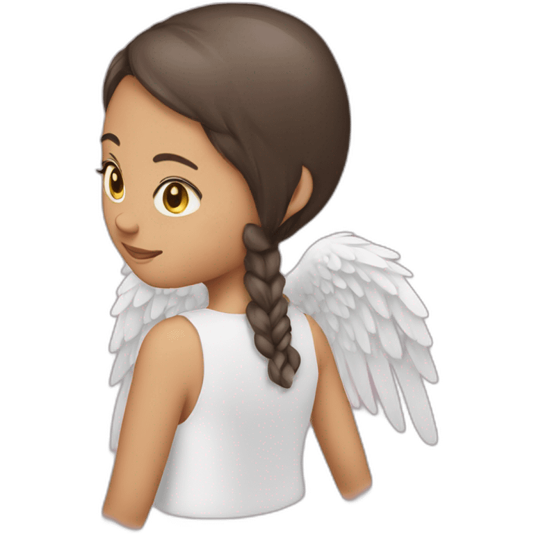 girl with angel wings on her back emoji