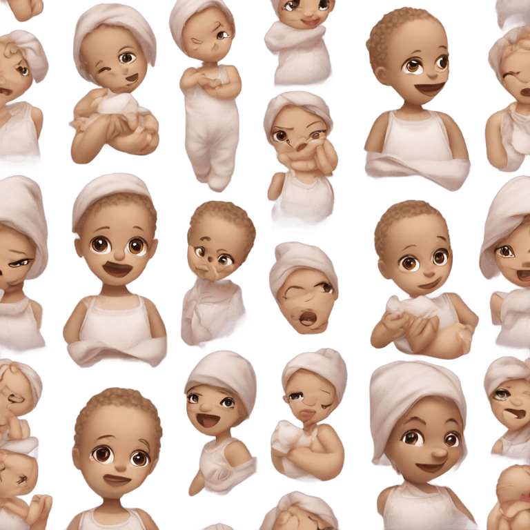 realistic baby girl in bib emoji