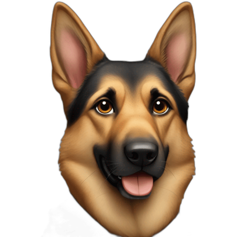 German shepherd dog with the face of Pedro Sánchez, president of Spain emoji