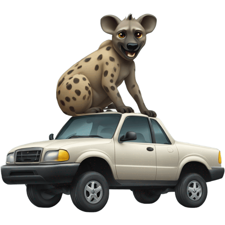 hyena on car emoji