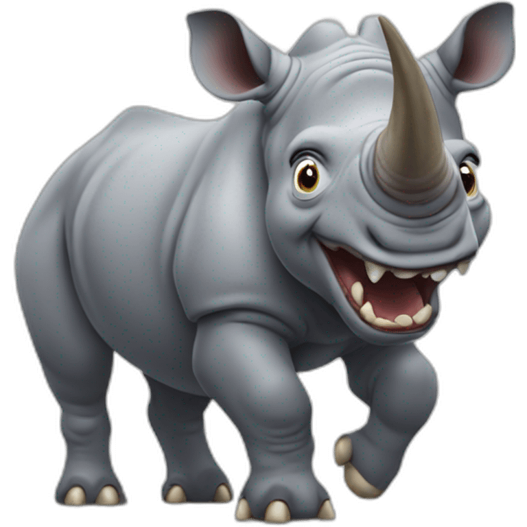 Frightened Rhino with 5 legs emoji