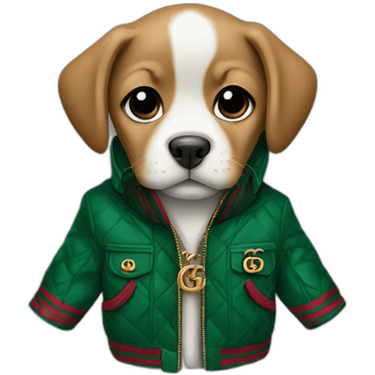 puppy in a Gucci jacket emoji