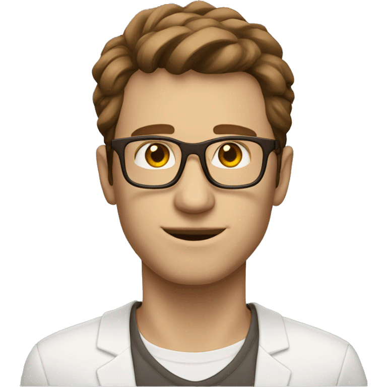 white guy brown hair square glasses with laptop emoji