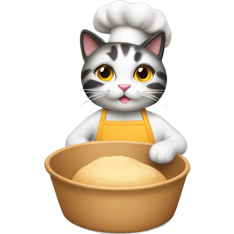 Cat doing home baking emoji