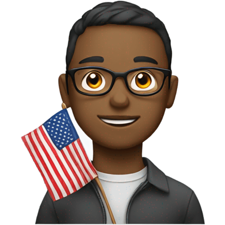 boy with glasses and flag emoji