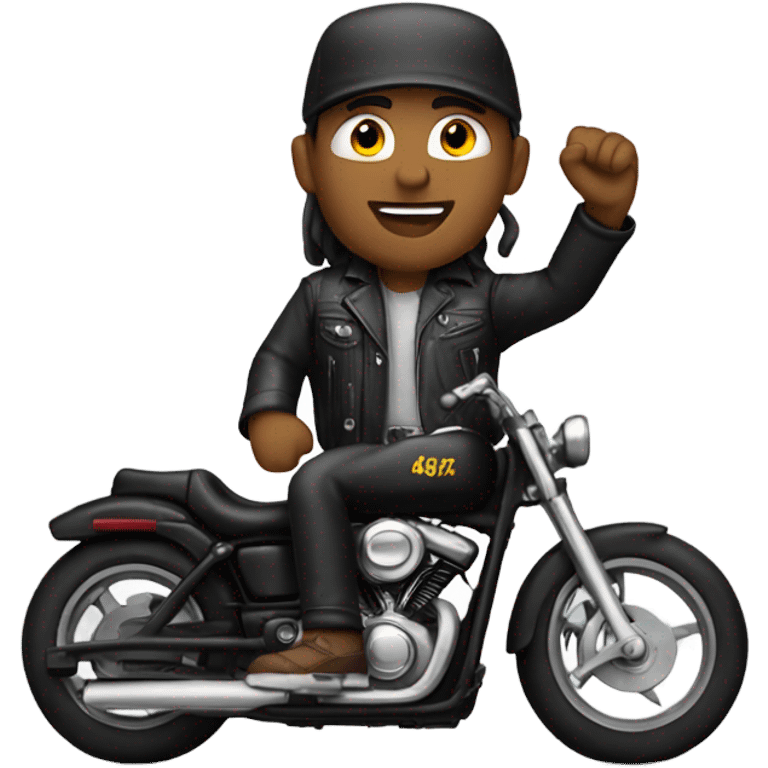 Biker wave emoji