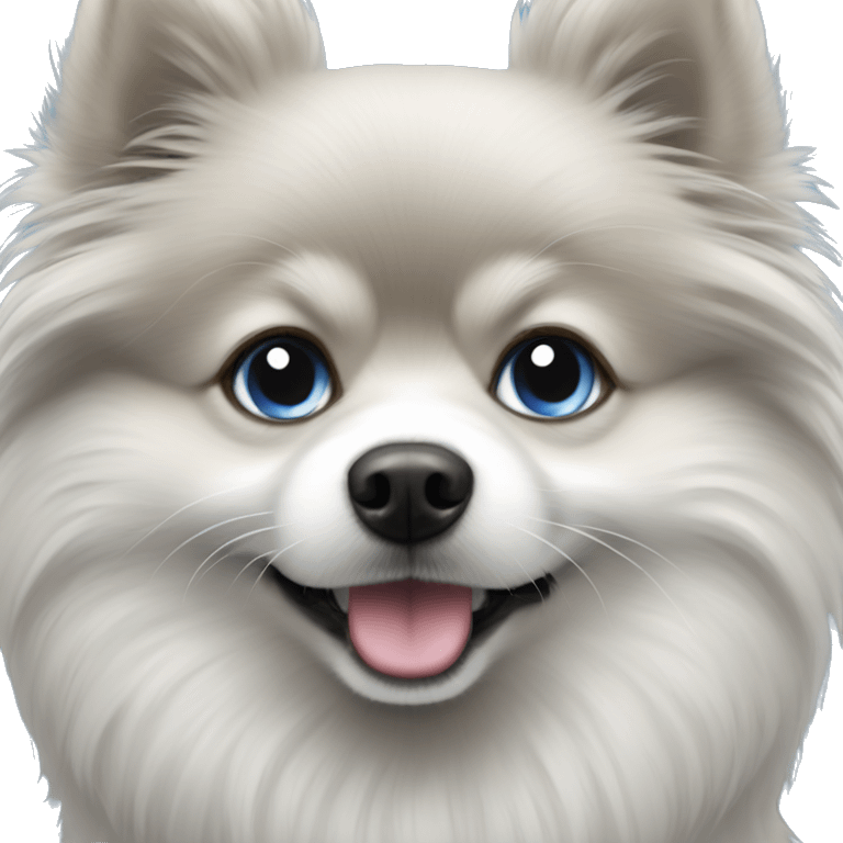 pomeranian grey with one blue eye emoji