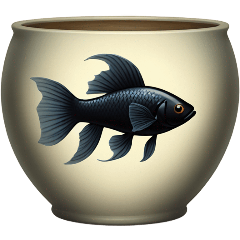 Black Beta  in vintage bowl  emoji