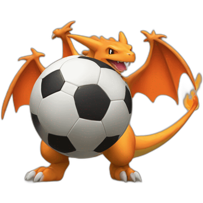 Charizard playing soccer emoji