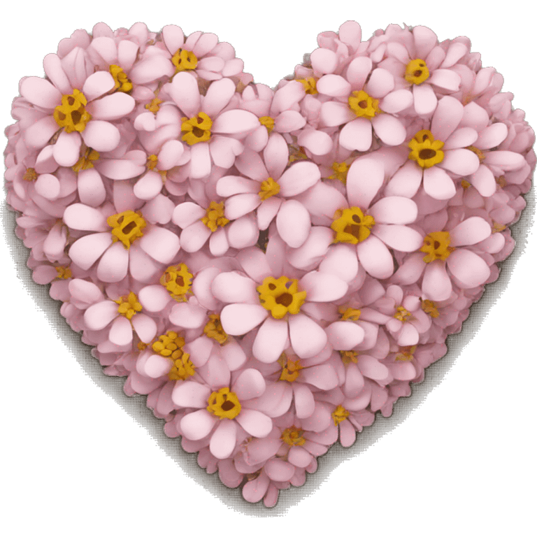 Heart made out of blossom emoji