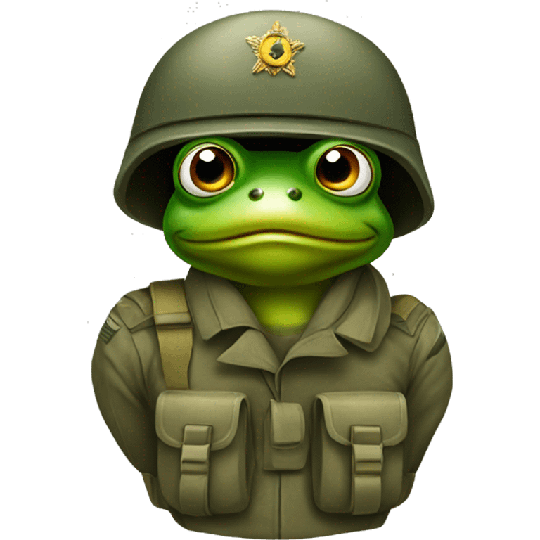 a frog in military gear emoji