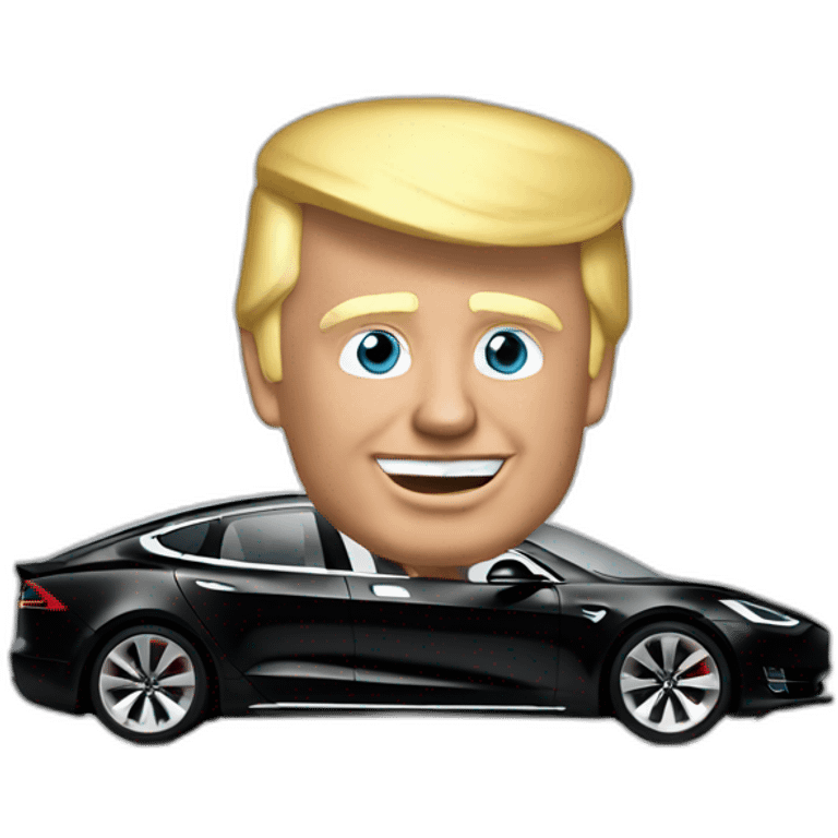 Trump drive tesla emoji