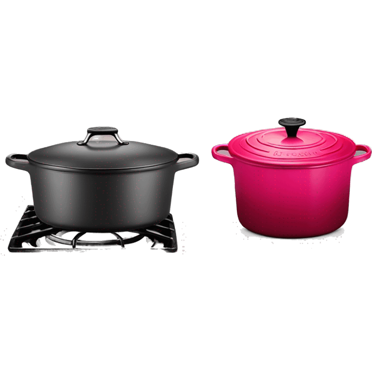 le creuset Dutch oven cerise red emoji