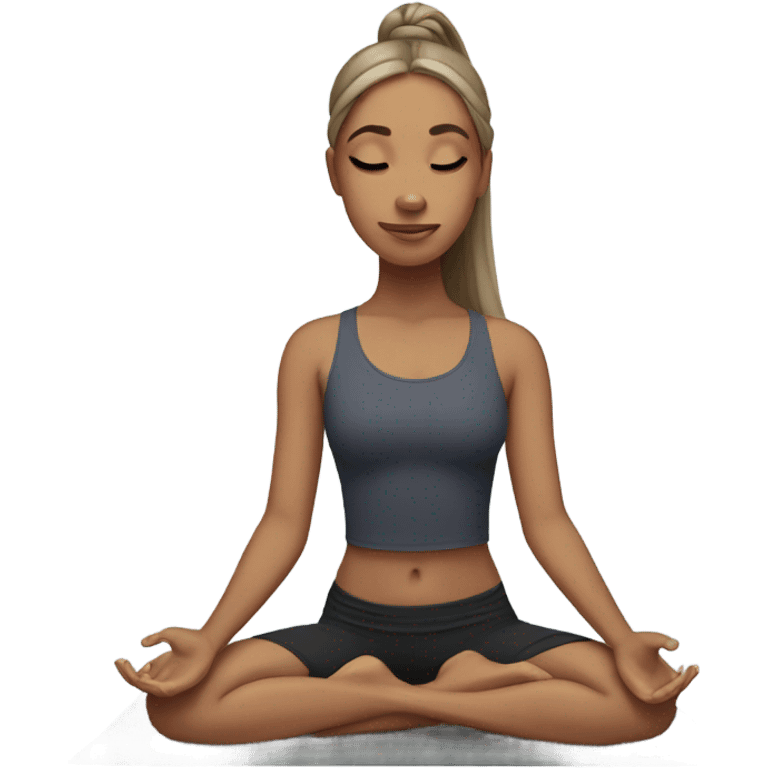 Girl with long hair doing yoga emoji