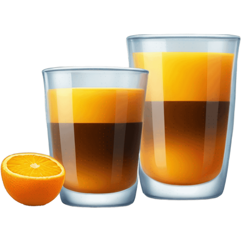 coffee with orange juice in a glass cup emoji