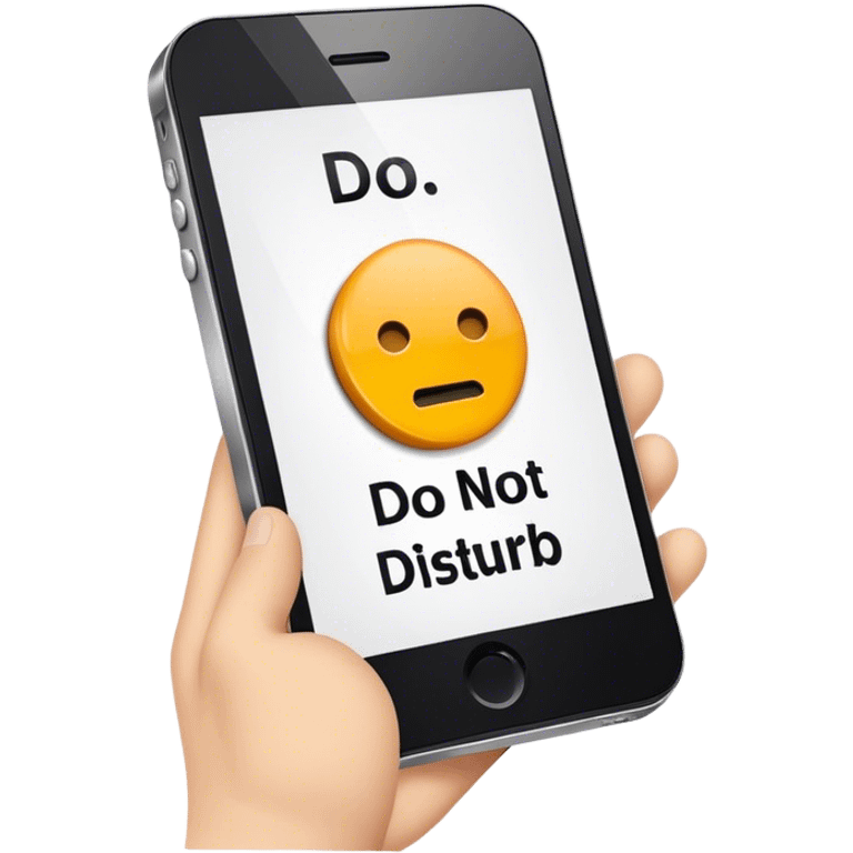 a mobile phone holding up a ‘do not disturb’ sign emoji