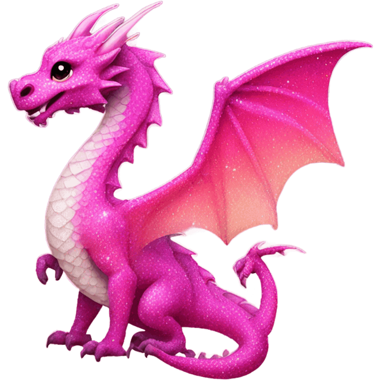 Pink ombre dragon with glitter emoji