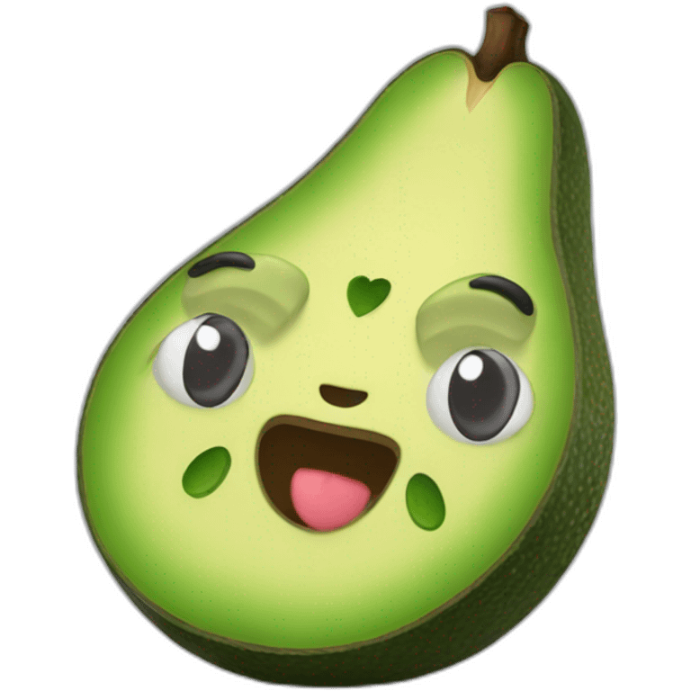 avocado character with heart eyes emoji