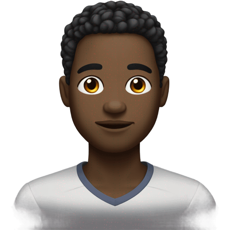 Black male with short hair and semi Freeform’s with dermal piercing nose ring and eyebrow piercing on left eyebrow  emoji