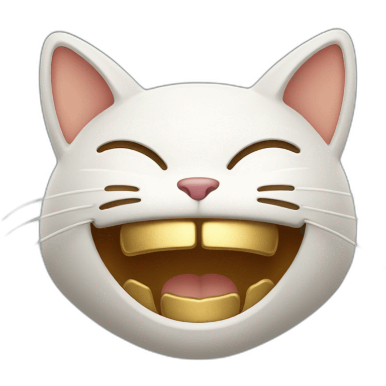 smiling cat face with gold teeth emoji