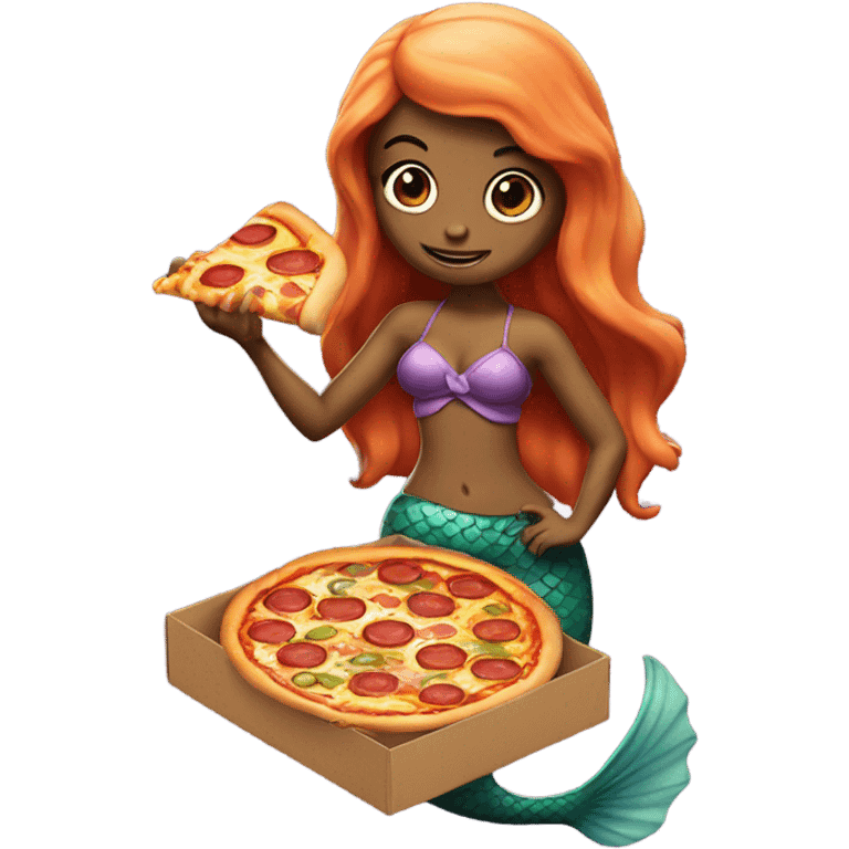 Mermaid holding a pizza emoji