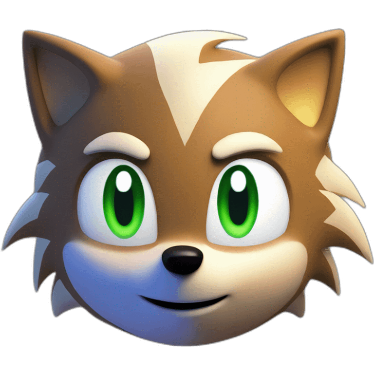 Sonic The Hedgehog from SEGA, Blue Face with a green eyes emoji