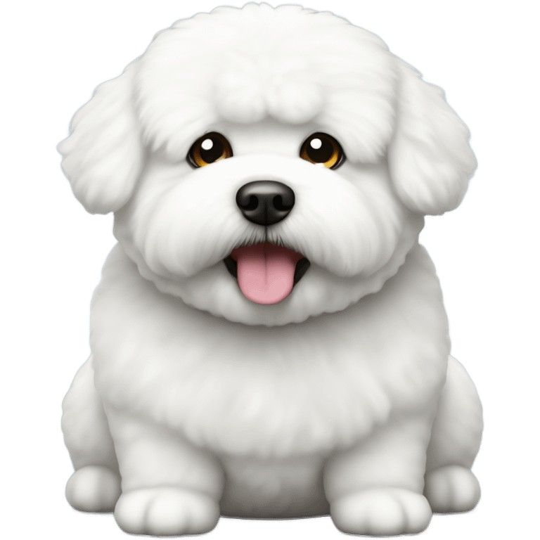 A really fat cute white Bichon frise  emoji