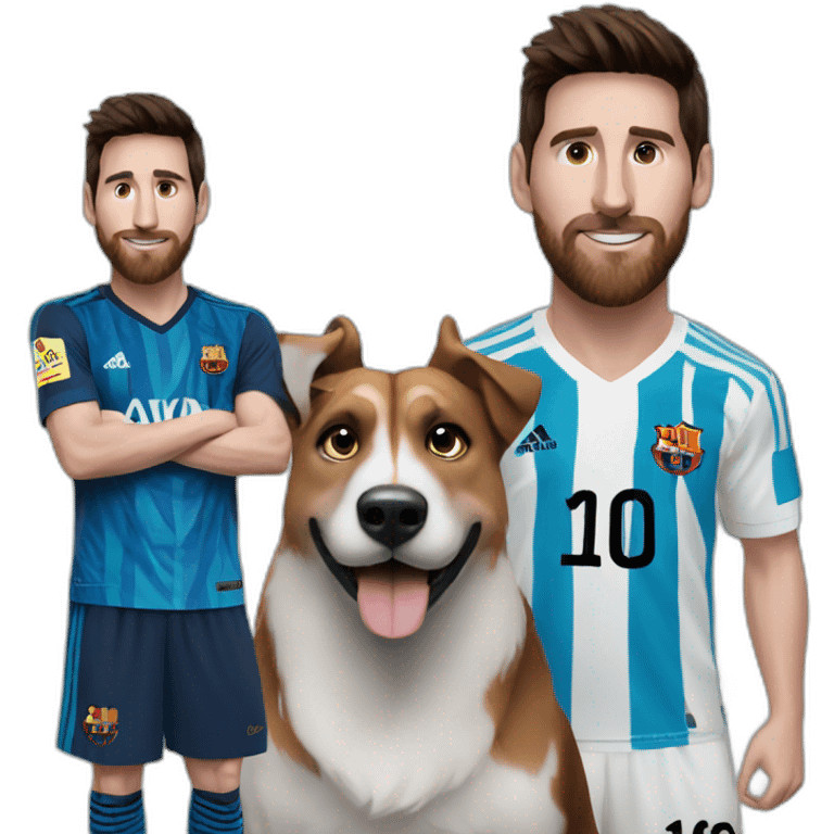 dog with leo messi emoji